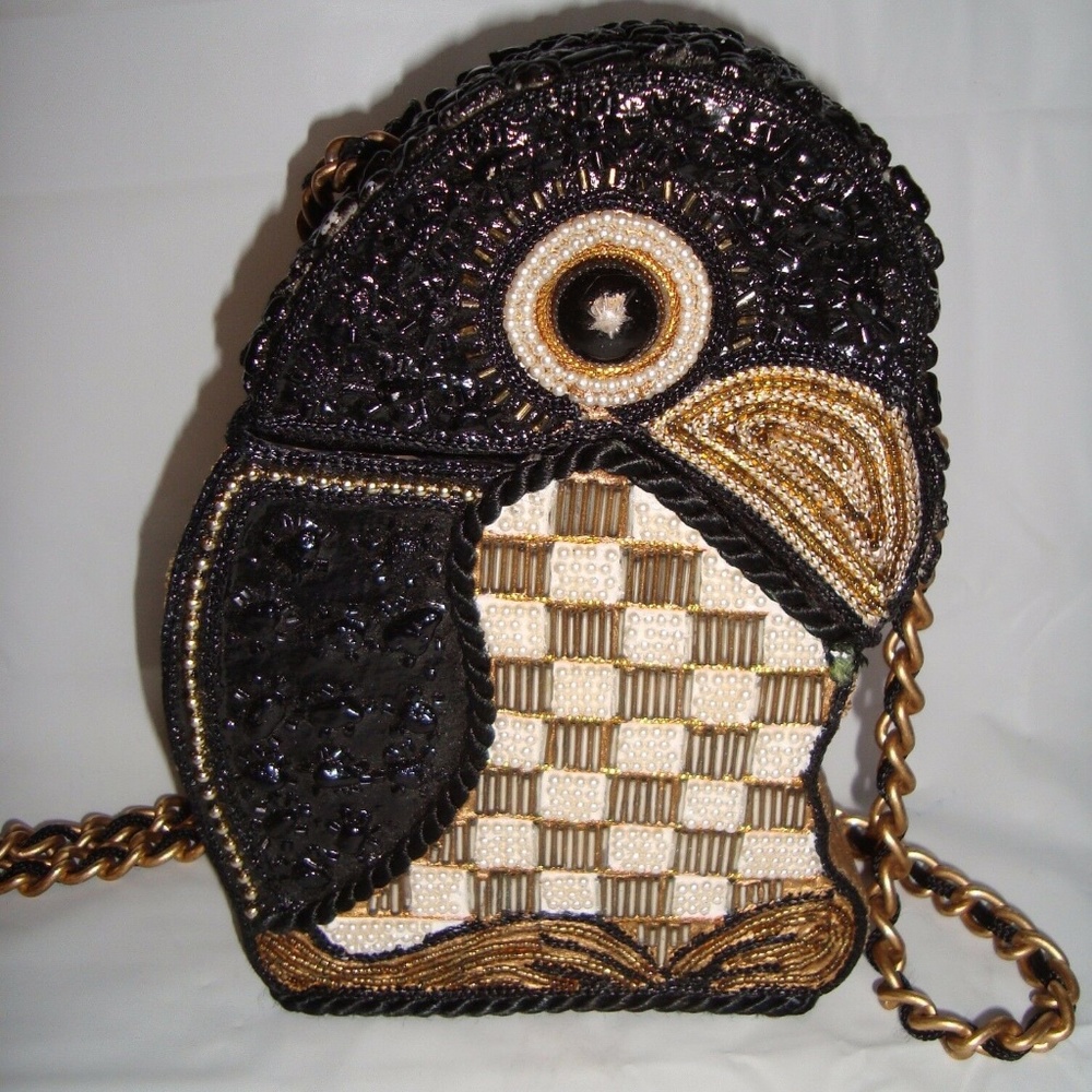 Vintage Embellished Box Purse Penguin Beaded